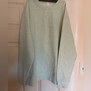 Lululemon All Yours Crew HDEM/WHT Heathered Mint White Sweatshirt Women's Size 8